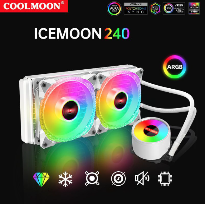 Tản Nhiệt Nước All in One Coolmoon ICEMOON 240 (Đen, Trắng, Hồng)